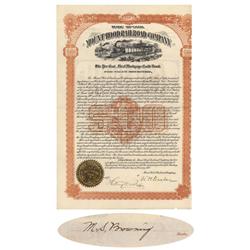 Mount Hood Railroad Co. Signed By Matthew S. Browning On Verso As Trustee