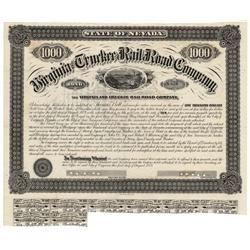 Virginia & Truckee Railroad Signed By William Sharon As President