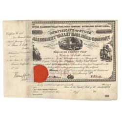 Allegheny Valley Rail Road Company Signed By Thomas A. Scott As Trustee