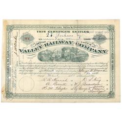 Valley Railway Company Signed By Jeptha Wade As President