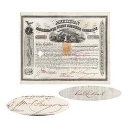 American Merchants Union Express Company Issued To And Signed On Verso By Philadelphia Refiner Charl