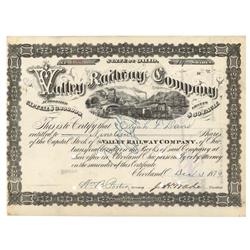 Valley Railway Company Signed By Jeptha Wade As President