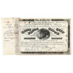 Certificate Issued For A Large Amount Of Share Signed As President By Benjamin Brewster