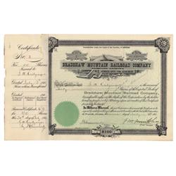 Bradshaw Mountain Railroad Company Issued To And Signed By George Washington Kretzinger