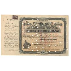 Petroleum Development Company Issued To And Signed By C.a. Canfield  And By Edward Doheny As Preside