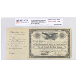 Troy And Tiptonville Rail Road Company Signed As President By John Echols