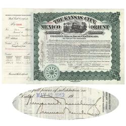 Kansas City, Mexico And Orient Rw Signed Twice By Truman Newberry
