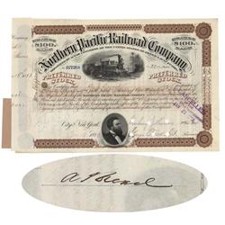 Northern Pacific Issued To And Signed On Verso By Anthony J. Drexel