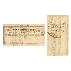 BANK OF CHARLESTON, SO. CARO. WITNESSED BY HENRY E. YOUNG, JUDGE ADVOCATE ON GENERAL LEE'S STAFF