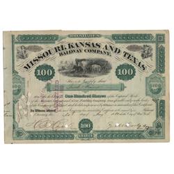 Missouri, Kansas and Texas Railway Company Signed as President by Grenville M. Dodge