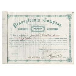 Thomas Scott Signs A Pennsylvania Company Stock Certificate As President