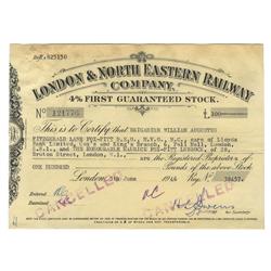 London & North Eastern Railway Stock Issued to Brigadier William Fox-Pitt
