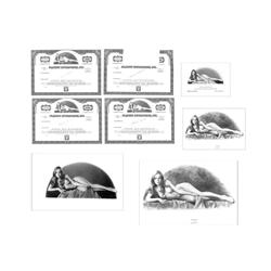 Original Working Stats, Die Proof And Press Sheet Of Four Playboy Certificates From The Archive Of T