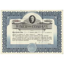Wilmer & Companycertificate For 200 Shares Ofsunset Oil