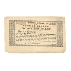 Scarce Early Texas Town Stock Certificate - Town of Menard