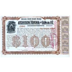 Atchison, Topeka And Santa Fe $100 General Mortgage Gold Bond Scrip