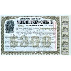 ATCHISON, TOPEKA AND SANTA FE $300 INCOME GOLD BOND SCRIP