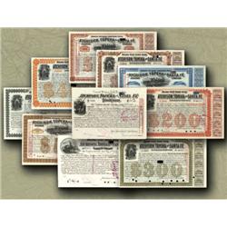 Atchison, Topeka And Santa Fe Set Of Twelve Gold Bond Scrip