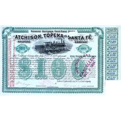 Atchison, Topeka And Santa Fe $100 General Mortgage Gold Bond Scrip