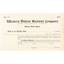 Western Dakota Railway Company (no Vignette)