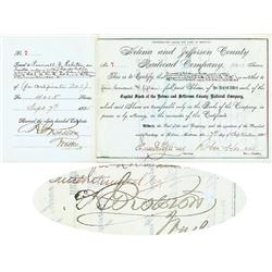 Helena And Jefferson County RR Co. Issued To And Signed By Rosewell G. Rollston As Trustee