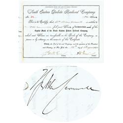 South Eastern Dakota RR Co. Issued To And Signed By William Nelson Cromwell