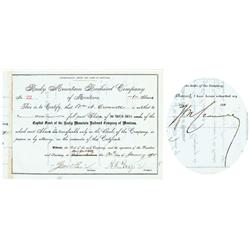 Rocky Mountain RR Co. Of Montana Issued To And Signed By William N. Cromwell And Signed By HC Payne 