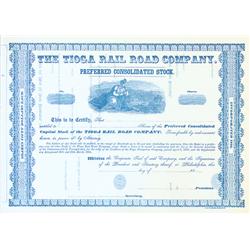Unissued Tioga Railroad Company Stock