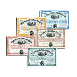 Graphic Set Of Five Northern Pacific Railroad Stocks