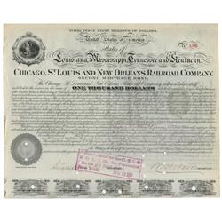 Chicago, St. Louis And New Orleans RR Company Bond Signed