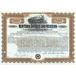 New York Ontario & Western Rw Bond Issued To The Carnegie Hero Commission
