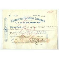 Cambrian Railways Company No. 4 Four Per Cent Preference Stock