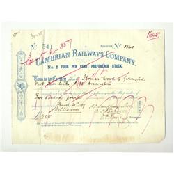 Cambrian Railways Company No. 2 Four Per Cent Preference Stock