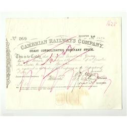 Cambrian Railways Company Coast Consolidated Ordinary Stock