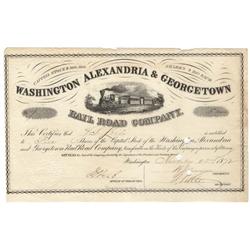 A Very Scarce Certificate of the Washington, Alexandria & Georgetown Rail Road Company