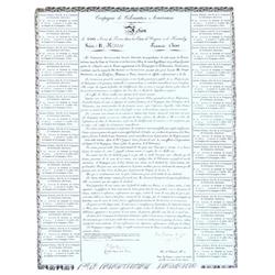 Compagnie De Colonisation Americaine Stock For 100 Acres Of Land In The States Of Virginia And Kentu