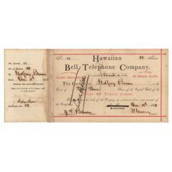 HAWAIIAN BELL TELEPHONE COMPANY - ONE OF HAWAII'S FIRST TELEPHONE COMPANY