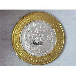 Bellagio $10 Gaming Token Silver (UNC)