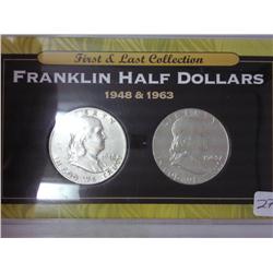 First And Last Franklin Half Dollars 1948-D & 63-D