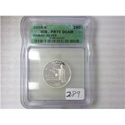 2008-S Silver Hawaii Quarter ICG PR70DCAM