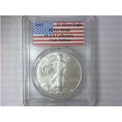 2003 American Silver Eagle PCGS MS68