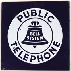 Classic Porcelain Public-Phone Flange Sign