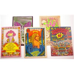 Five 1960s to '70s concert cards