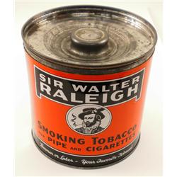 Sir Walter Raleigh Round Tobacco Tin