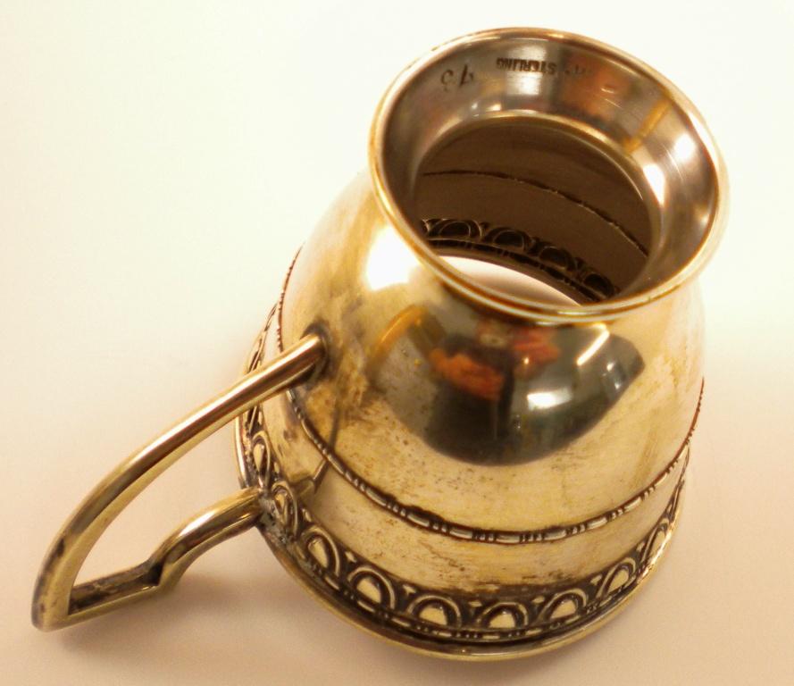 * 6 Sterling Silver Demitasse Cup and Saucer sets With Lenox Liners