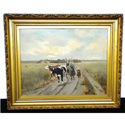Oil-on-Board Painting by Paul Carstens.