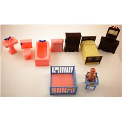 10 Pieces of Renwal Doll House Furniture