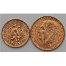 Two 1945  Mexican Gold Coins