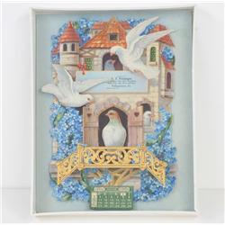 1909 Die Cut Wall hanger / calendar
