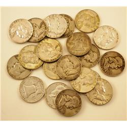 20 Franklin Silver Half Dollars
